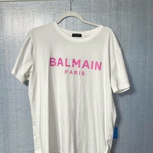 Balmain Paris Tee with Pink Logo